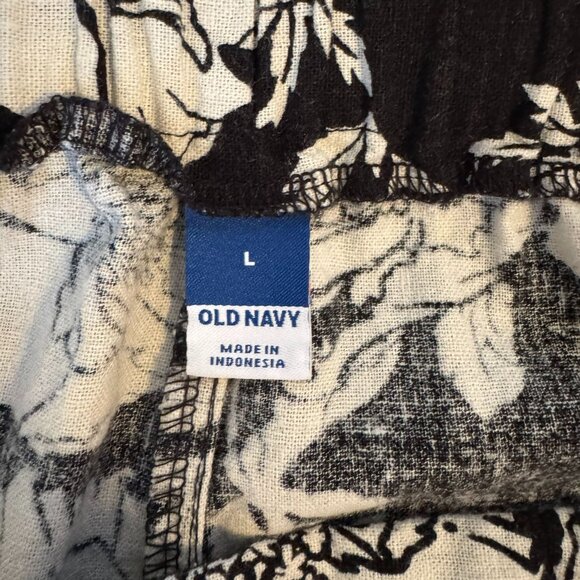 Old Navy Black Floral Linen-Blend Maxi Skirt, Size Large - Picture 3 of 6